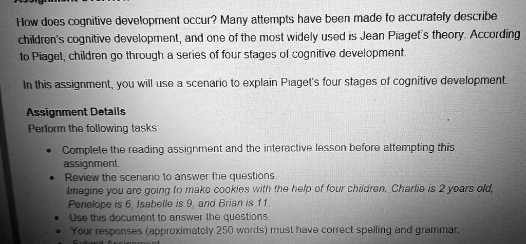 According to jean piaget's cognitive development theory discount quizlet