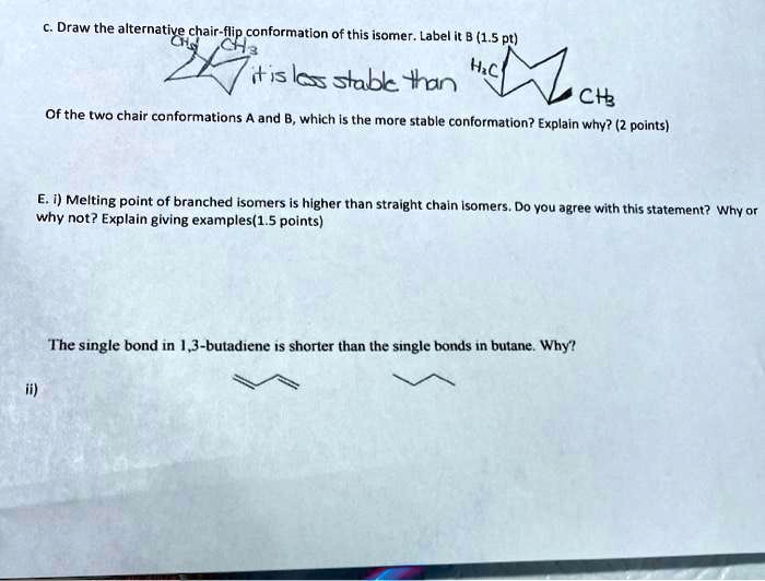 SOLVED Draw the alternative chairflip conformation of this isomer