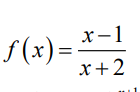 ( f(x)=fracx-1x+2 )