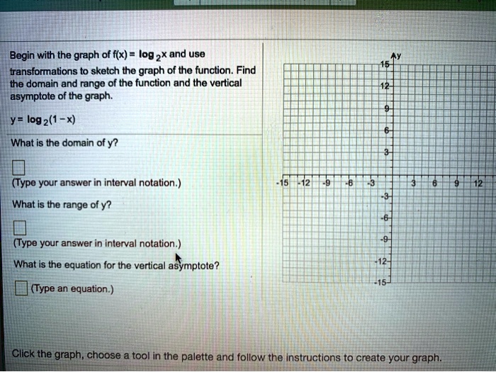 SOLVED: Begin with the graph = of f(x) = log2X and use transfomations ...