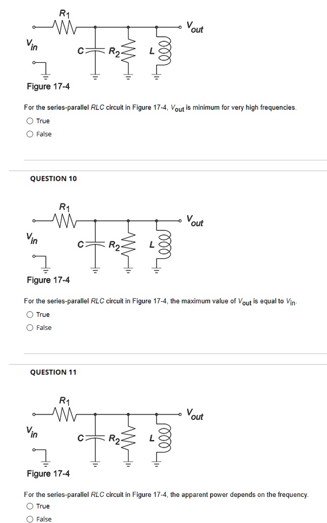 SOLVED: 8. For The Series-parallel RLC Circuit In Figure 17-4, The ...