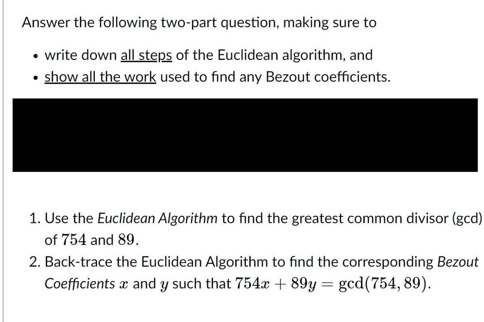SOLVED: Answer the following two-part question, making sure to write ...