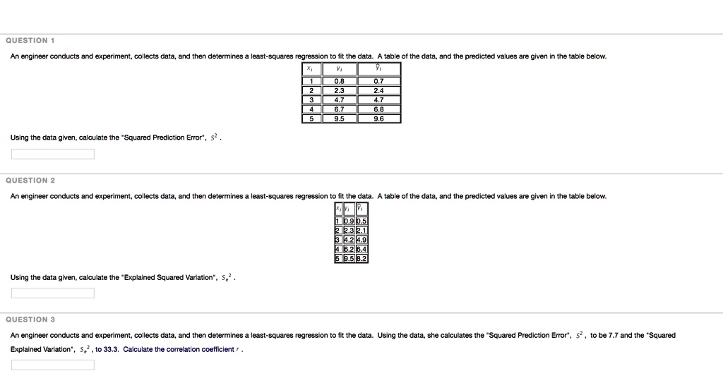 SOLVED: An engineer conducts an experiment, collects data, and then ...