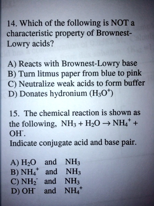 SOLVED: 14. Which Of The Following Is NOT A Characteristic Property Of ...