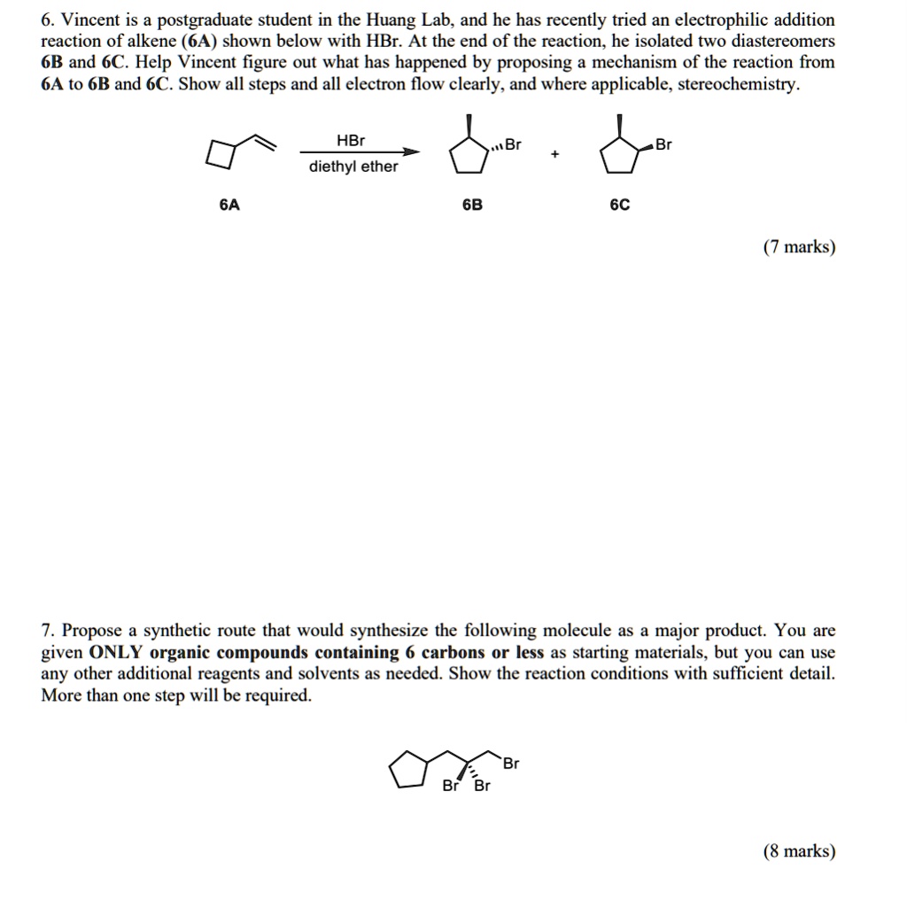 SOLVED:6. Vincent is a postgraduate student in the Huang Lab, and he ...