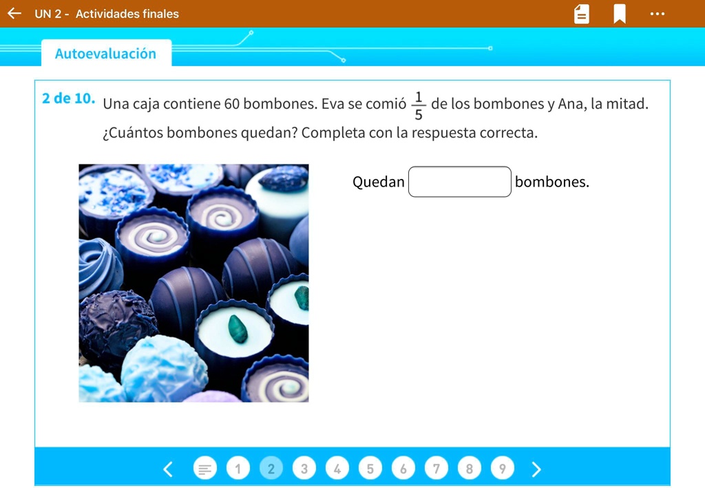 SOLVED: Una caja contiene 60 bombones. Eva se comió de los bombones y