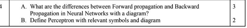 4 A. What are the differences between Forward propagation...