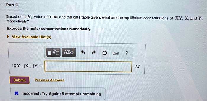 part c based on a k value of 0140 and the data table given what are the ...