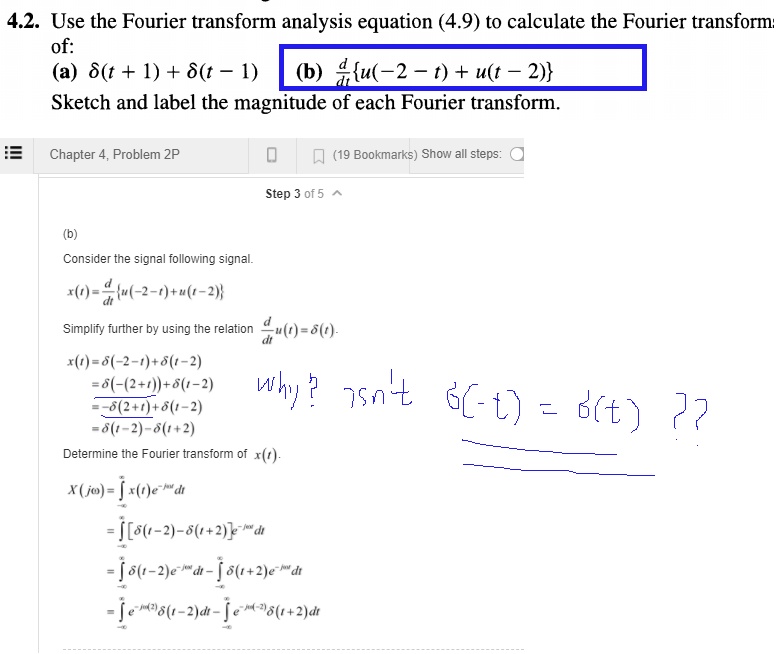 SOLVED: I Just Want To Know Why Delta(-t) = -delta(t) As Shown In The ...