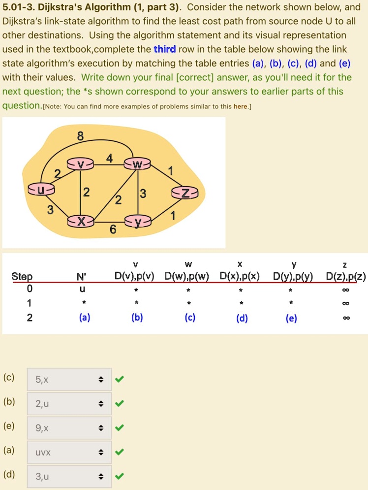 5.01-3. Dijkstra's Algorithm (1, part 3). Consider the network shown ...