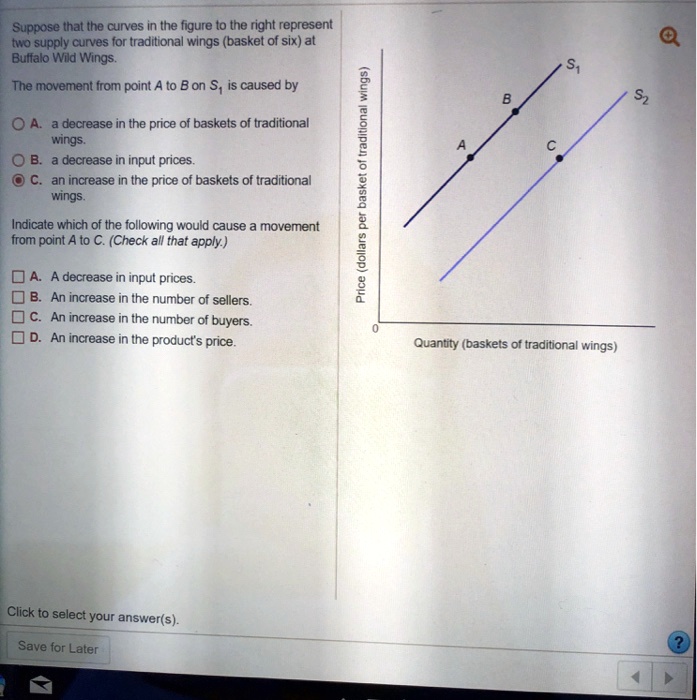 Suppose that the curves in the figure to the right represent two supply ...