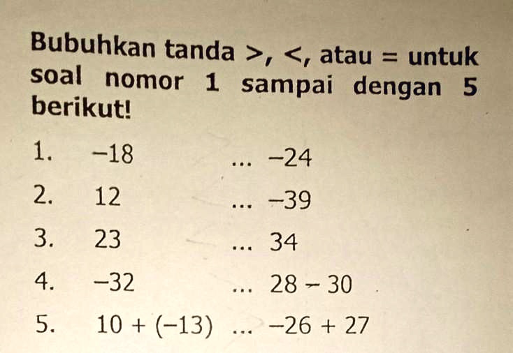 Solved Bubuhkan Tanda