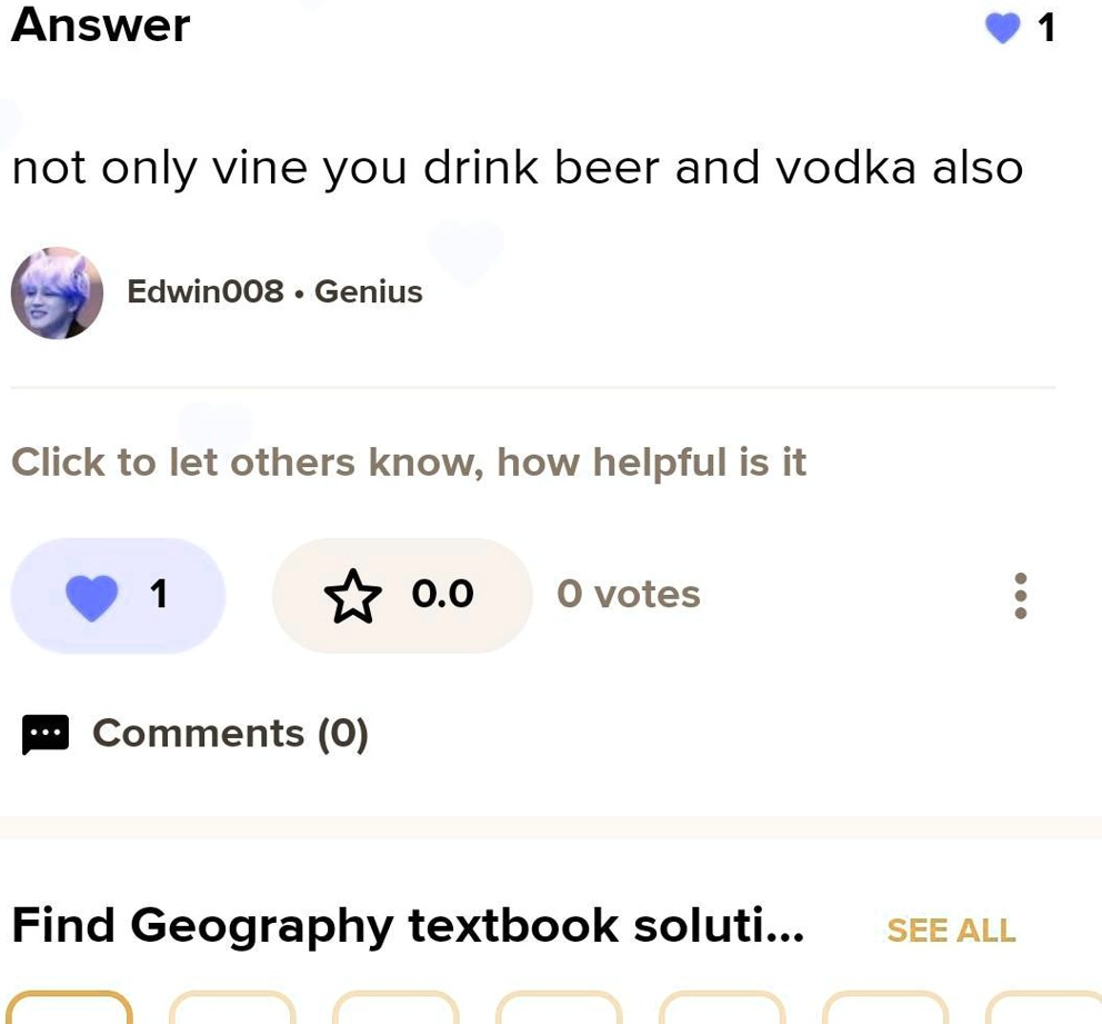 SOLVED 'beer is ok what is vodka'