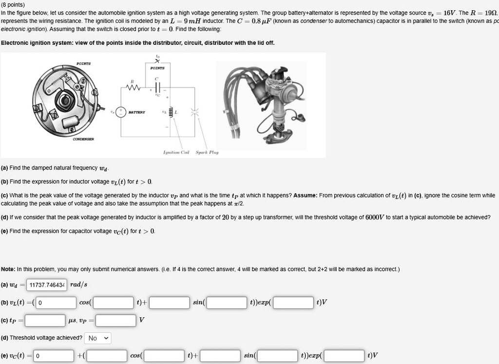 SOLVED 8 points In the figure below, let us consider the automobile