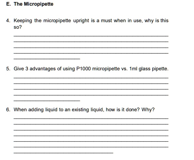 SOLVED Please help in answerin about the micropipette. E.The