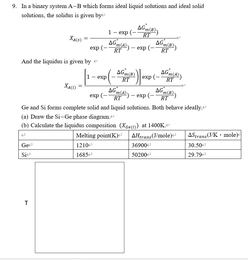 SOLVED: In A Binary System A-B Which Forms Ideal Liquid Solutions And ...