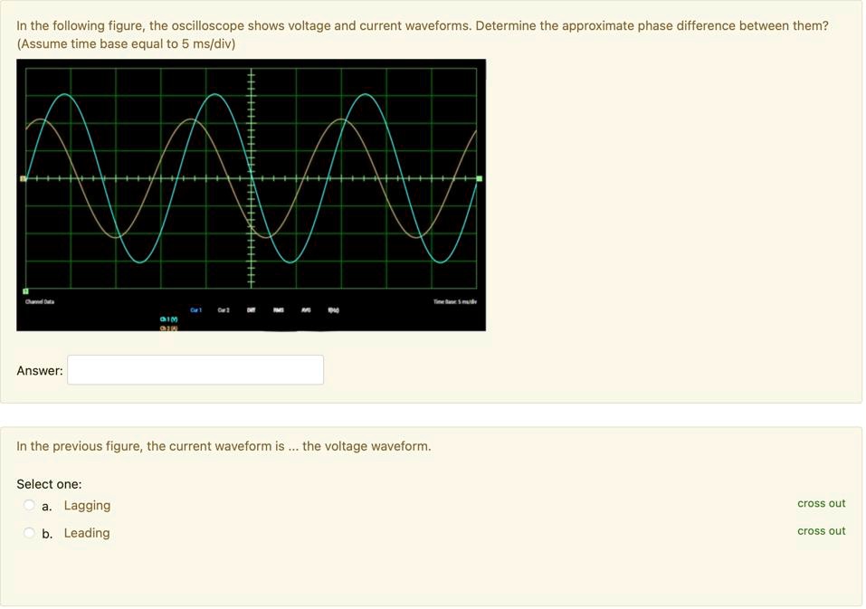 SOLVED In the following figure, the oscilloscope shows voltage and