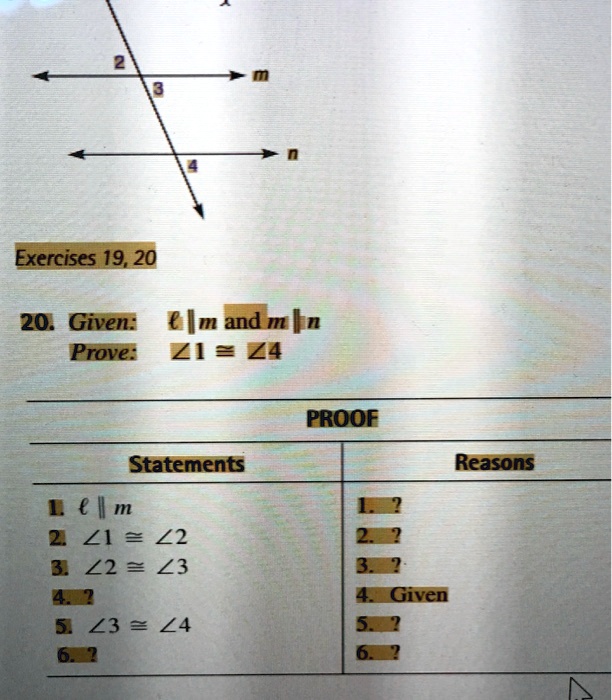 exercises 1920 20 given prove im and mkn 21 24 proof statements reasons 0 m 2 li 22 l2 23 given 23 24 84874