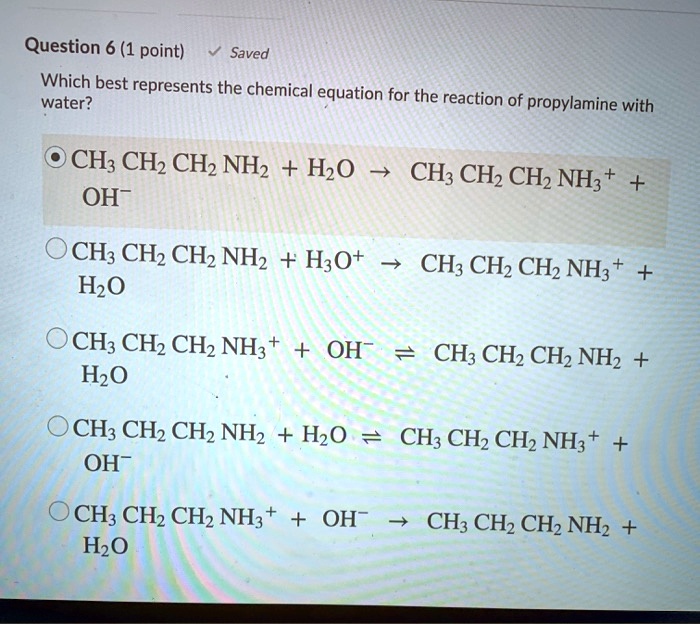 SOLVED: Question 6 (1 Point) Saved Which Best Represents The Chemical ...