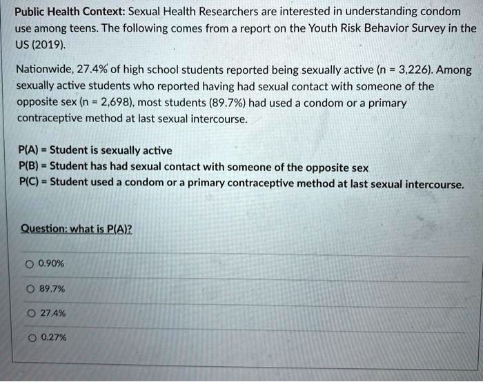 SOLVED Public Health Context Sexual Health Researchers are