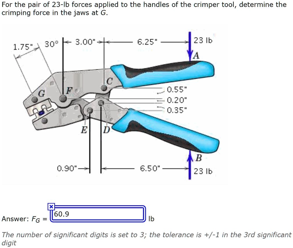 SOLVED For the pair of 23lb forces applied to the handles of the