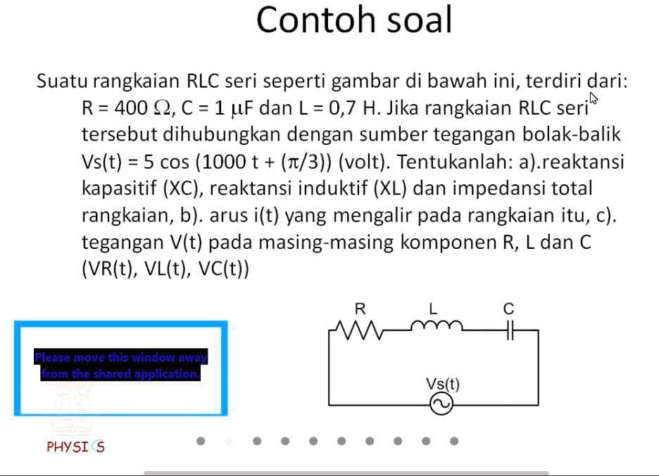 Solved Ada Yang Bisa Bantu Jawab Contoh Soal Suatu Rangkaian Rlc Seri