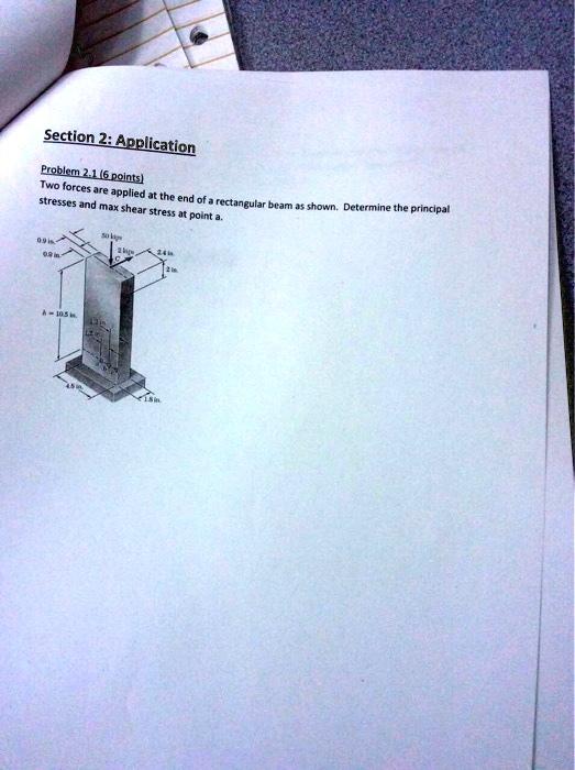 SOLVED: Two forces are applied to a rectangular beam as shown ...