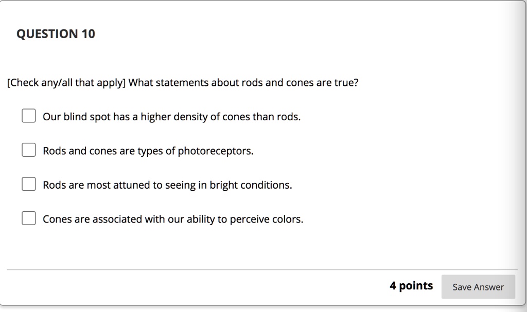 SOLVED QUESTION 10 [Check any/all that apply] What statements about