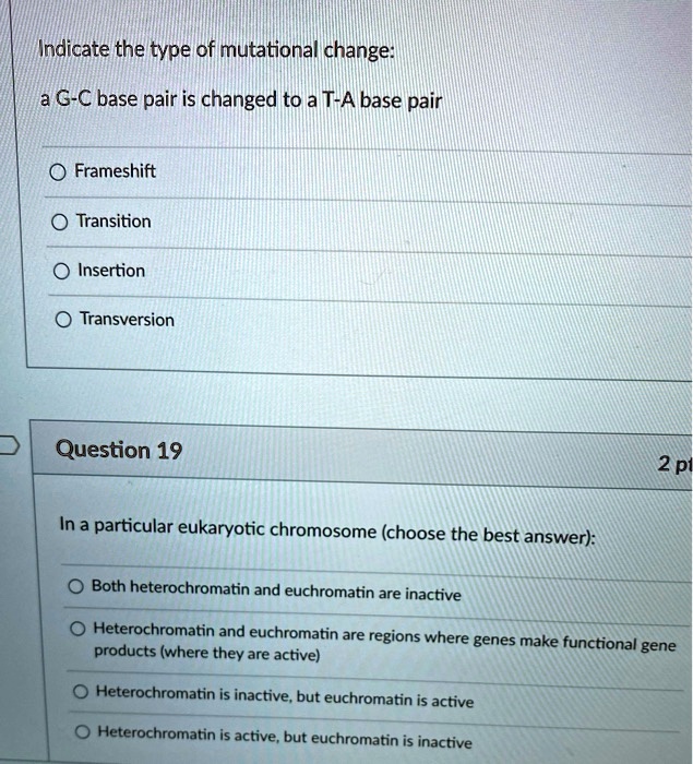 SOLVED Indicate the type of mutational change GC base pair is