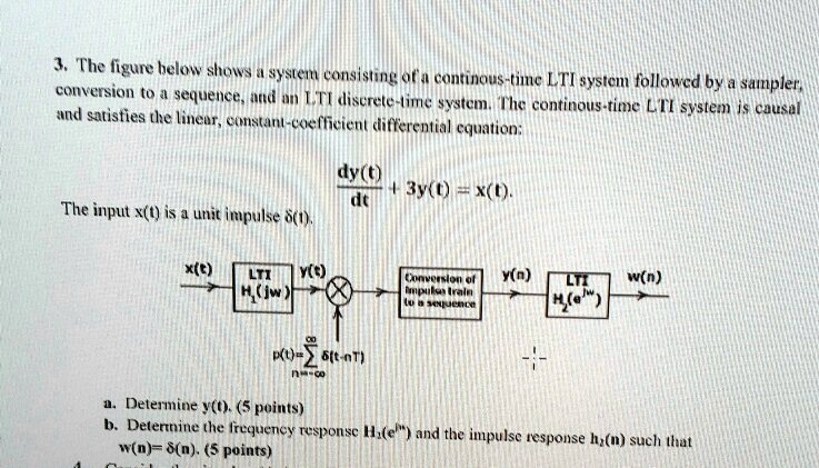 3. The figure below shows a system consisting of a continuous-time LTI ...