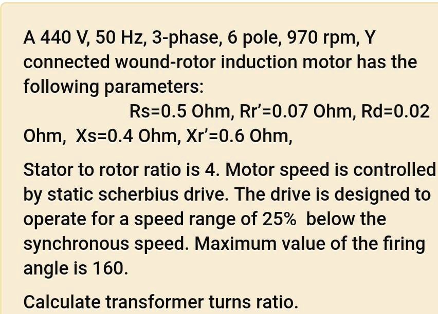 a 440 v50 hz3 phase6 pole970 rpmy connected wound rotor induction motor ...
