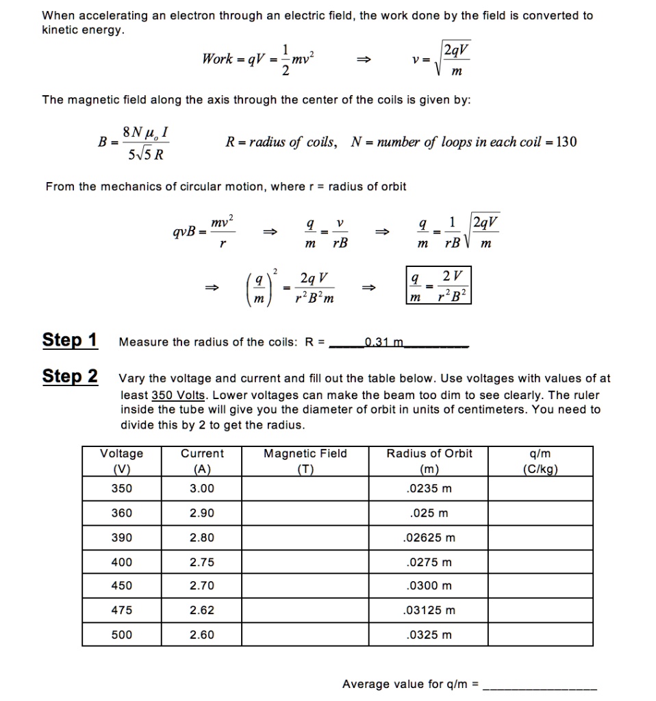 SOLVED When accelerating an electron through an electric field, the