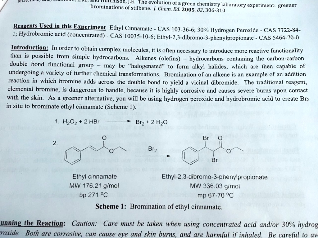SOLVED ninaticson f illhe evolution ofa green chemistry laboratory
