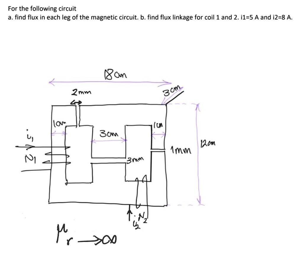 for-the-following-circuit-a-find-flux-in-each-leg-of-the-magnetic