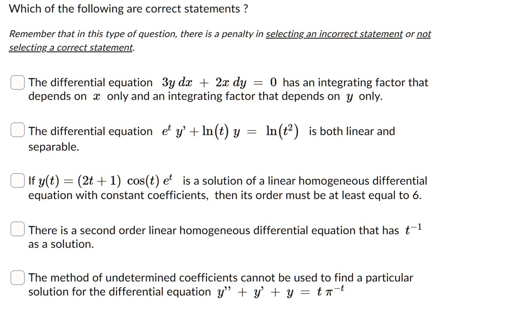 Solved 1. Which of the following is incorrect? (a) the