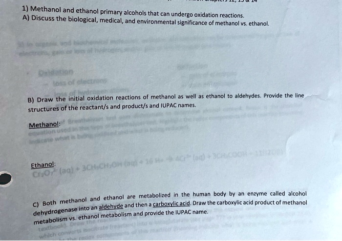 4 methanol and ethanol primary alcohols that can undergo a discuss the ...