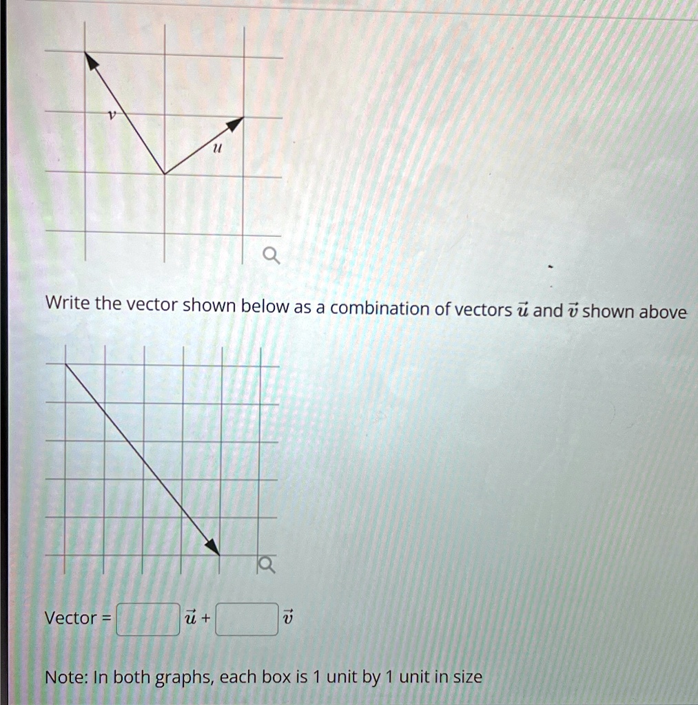 Write the vector shown below as a combination of vectors vec(u) and vec ...