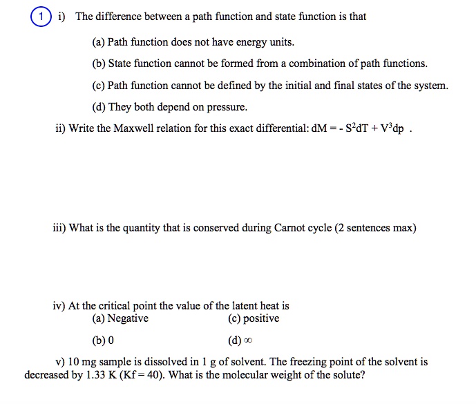 The difference between path function and state function is that a path ...