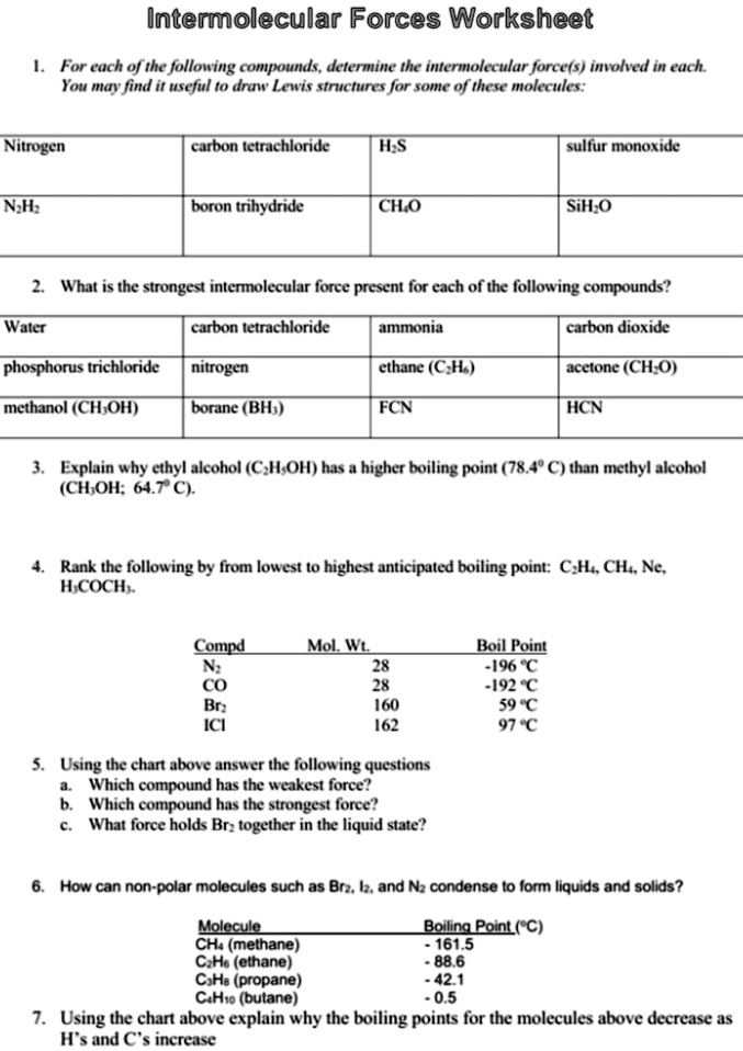 SOLVED Can someone help me with this Intermolecular Forces