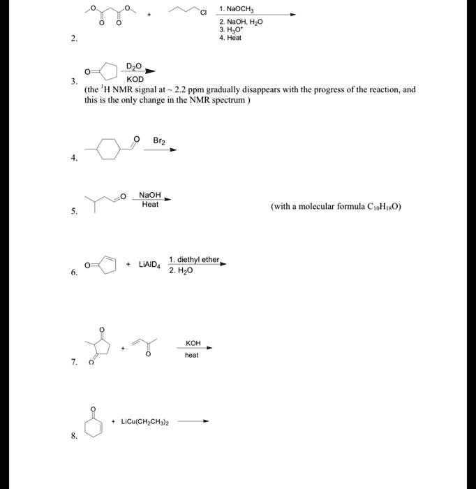 SOLVED: Texts: 1. NaOCH 2. NaOH, H2O 3. HO 4. Heat DO KOD 3. (the H NMR ...