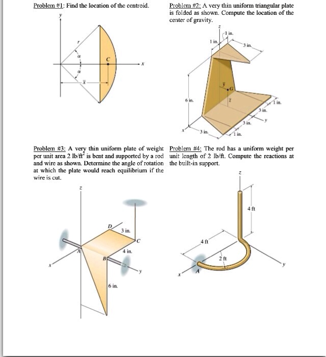SOLVED: Problem #1: Find the location of the centroid. Problem #2: A ...