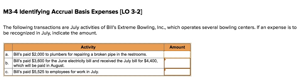 Which Of The Following Is Not A Fixed Expense M3-4 Identifying Accrual Basis Expenses [LO 3-2] The following