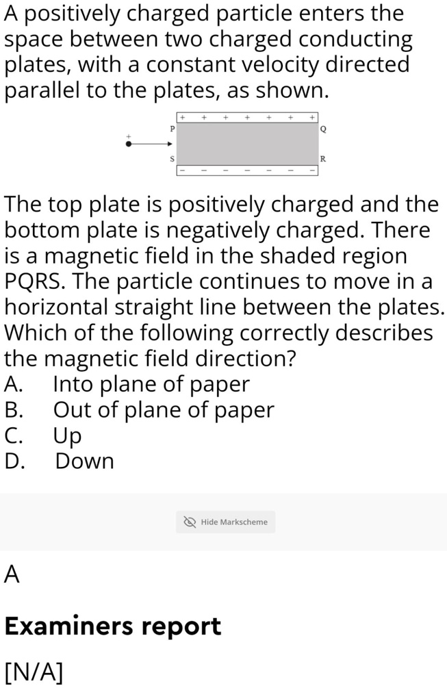 SOLVED: Explain Why A Is The Answer. A Positively Charged Particle ...