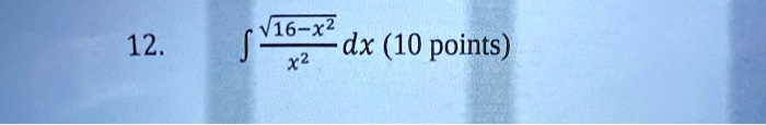 vi6 xz x2 dx 10 points 12 69828