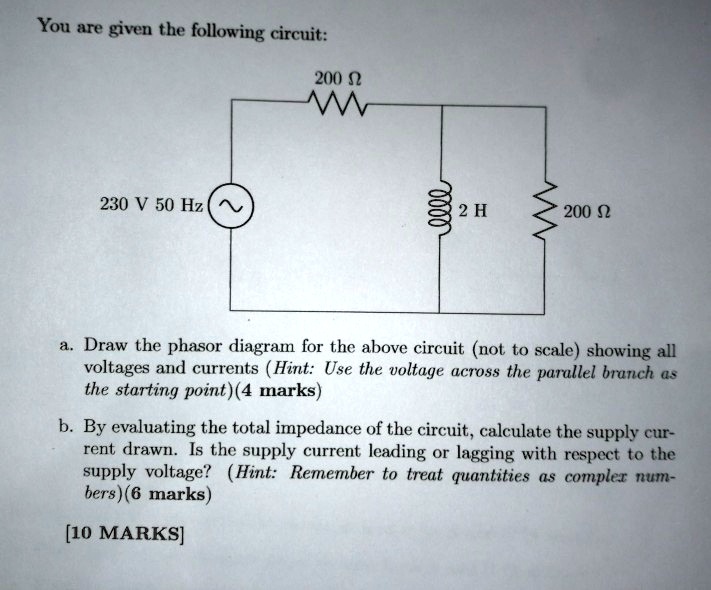 SOLVED: You are given the following circuit: 200 W 230 V, 50 Hz 2 Î ...