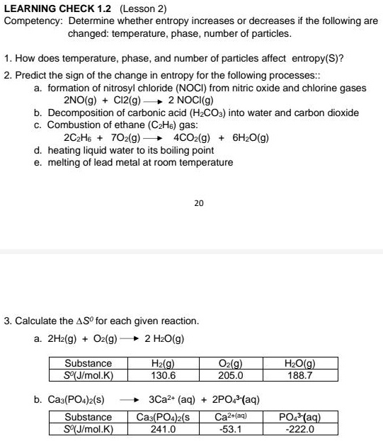 SOLVED LEARNING CHECK 1.2 (Lesson 2) Competency Determine whether