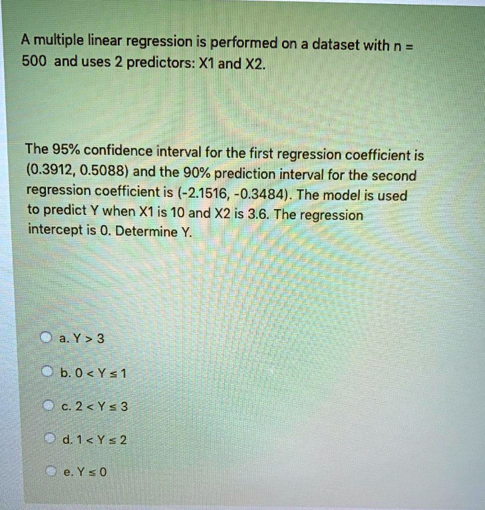 SOLVED: A multiple linear regression is performed on a dataset with n ...