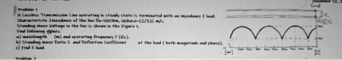 SOLVED: A lossless transmission line operating in steady state is ...