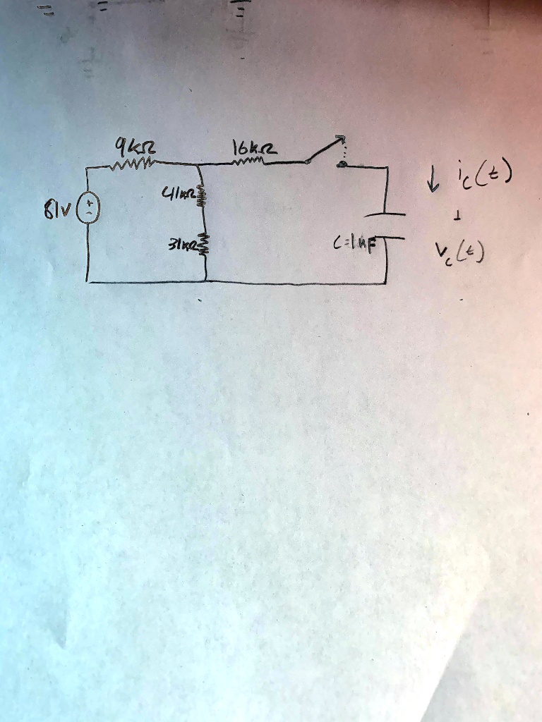 SOLVED The capacitor initially has no charge and the switch was closed