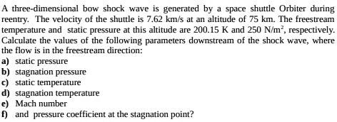 Shuttle Shock SOLVED: A three-dimensional bow shock wave is generated by a space ...